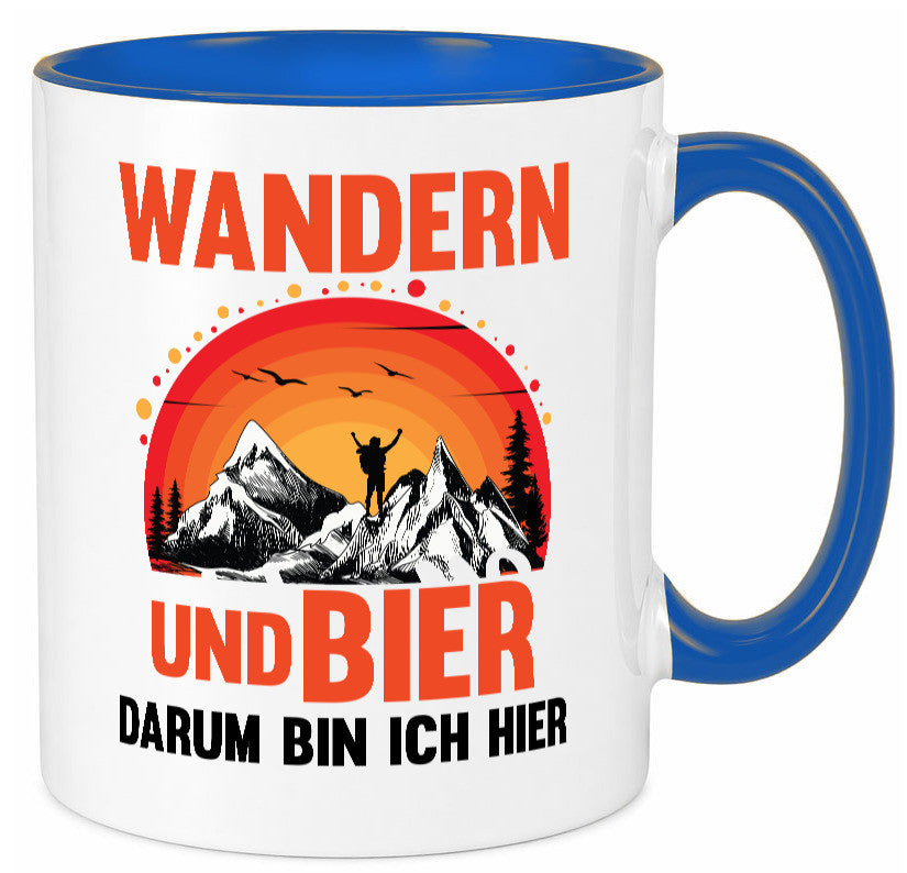Wandern und Bier darum bin ich hier | lustiger Spruch Geschenk Humor