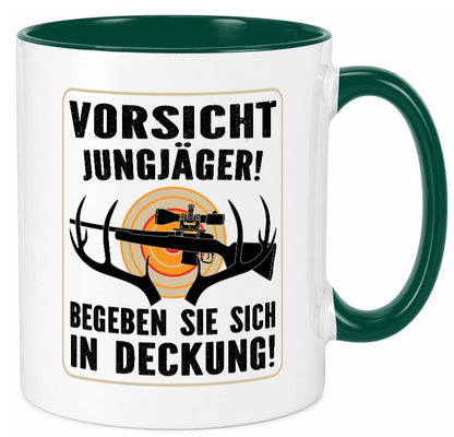 Votsicht Jungjäger | In Deckung Neuling beim Jagen lustig Humor Geschenkidee Tasse