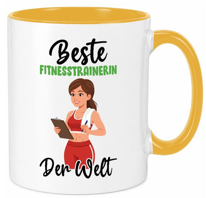 Beste Fitnesstrainerin | Trainerin Sport v2 lustiger Spruch Geschenk Humor Tasse