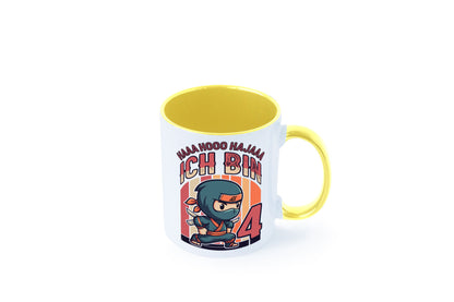 4. Geburtstag | Ninja Junge 4 Jahre lustiger Spruch Geschenk Geschenkidee Tasse