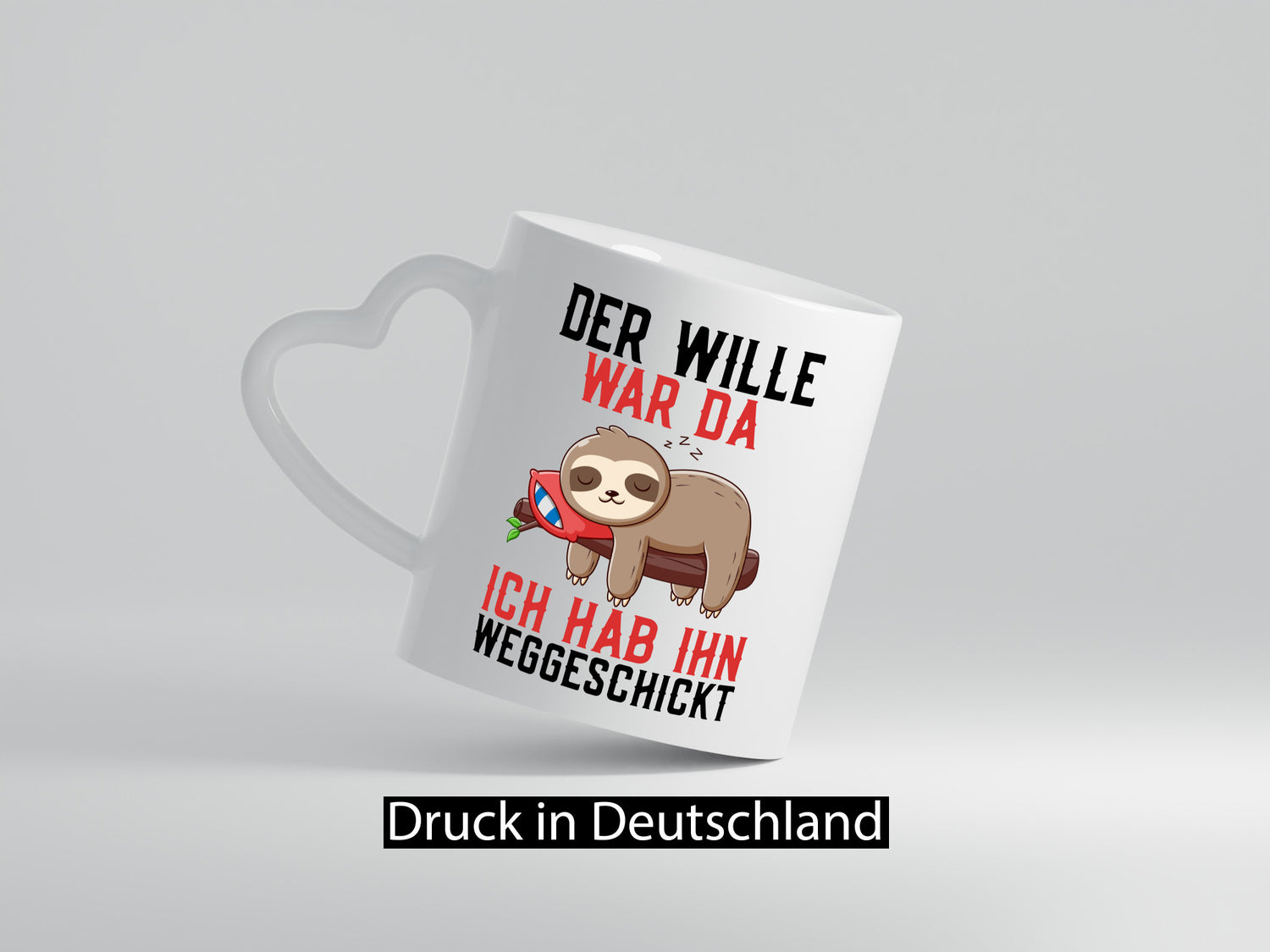 Der Wille war da | Faultier Arbeit Kollegen Comic Humor Büro Geschenkidee Tasse