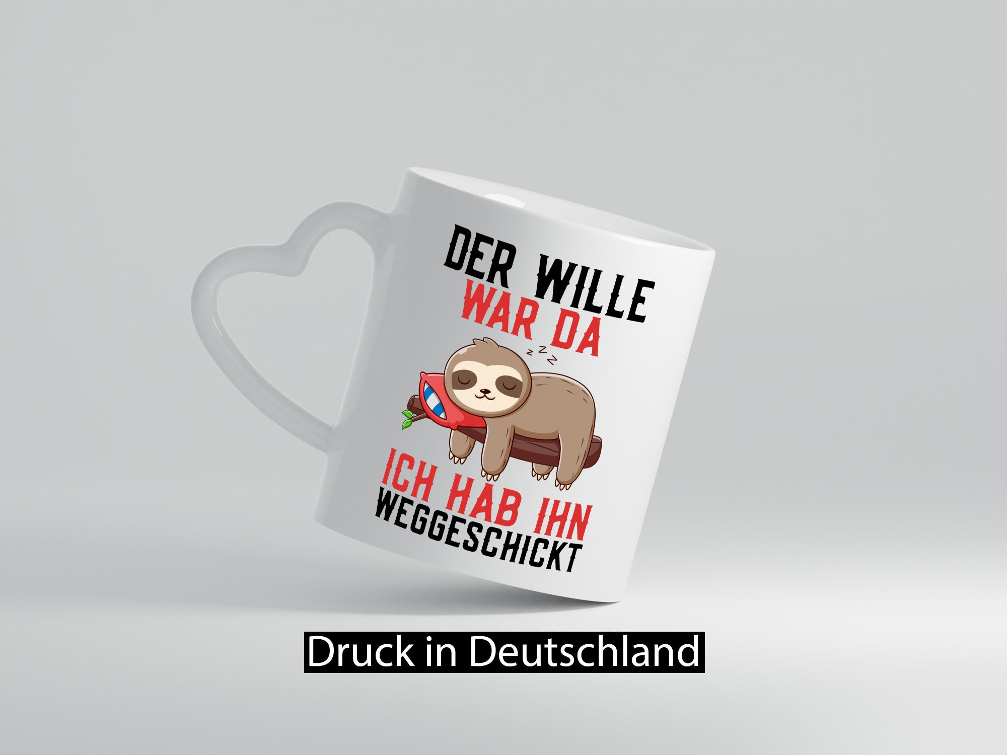 Der Wille war da | Faultier Arbeit Kollegen Comic Humor Büro Geschenkidee Tasse