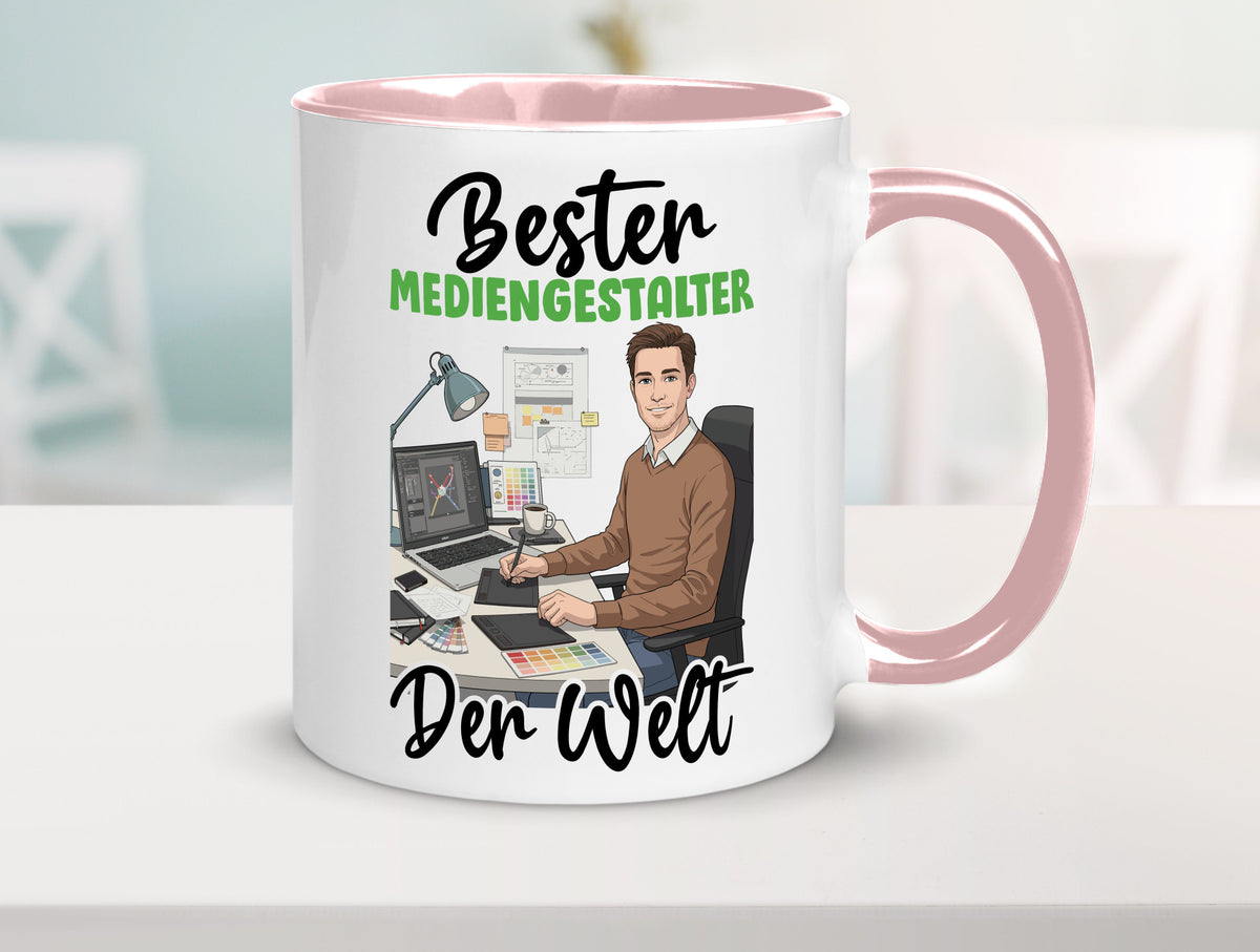 Bester Mediengestalter | Medien v2 Geschenk Humor Geschenkidee lustiger Spruch Tasse