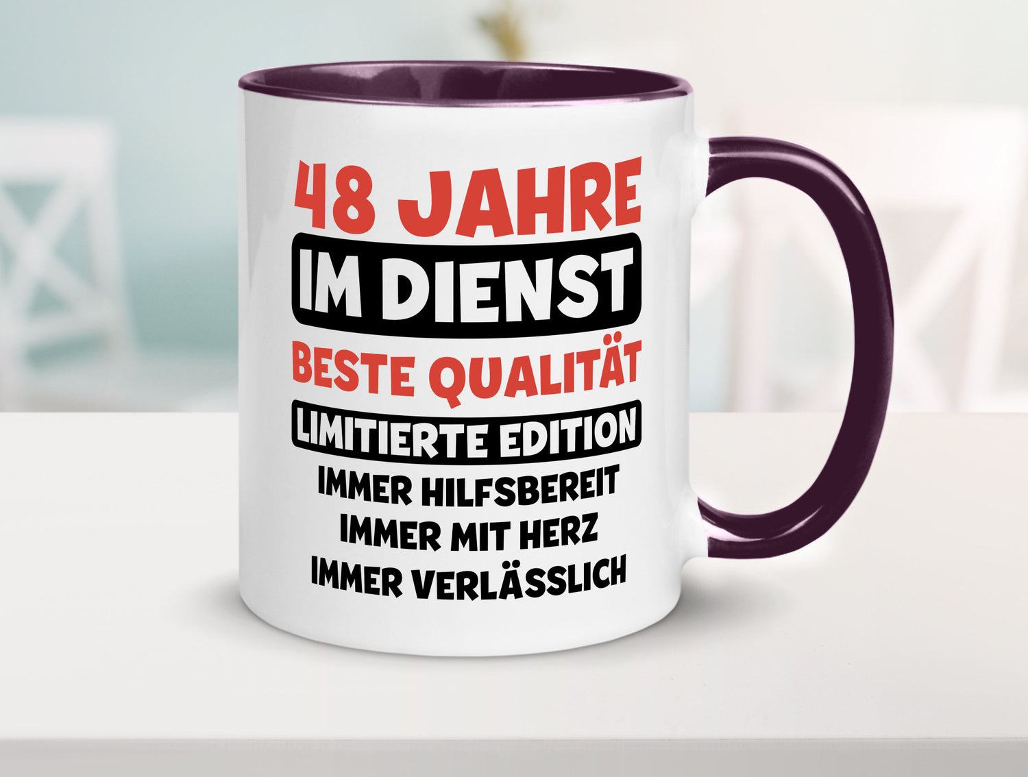 48 Jahre im Dienst | Jubiläum Arbeit v3 Humor Kollegen Büro Geschenkidee Tasse