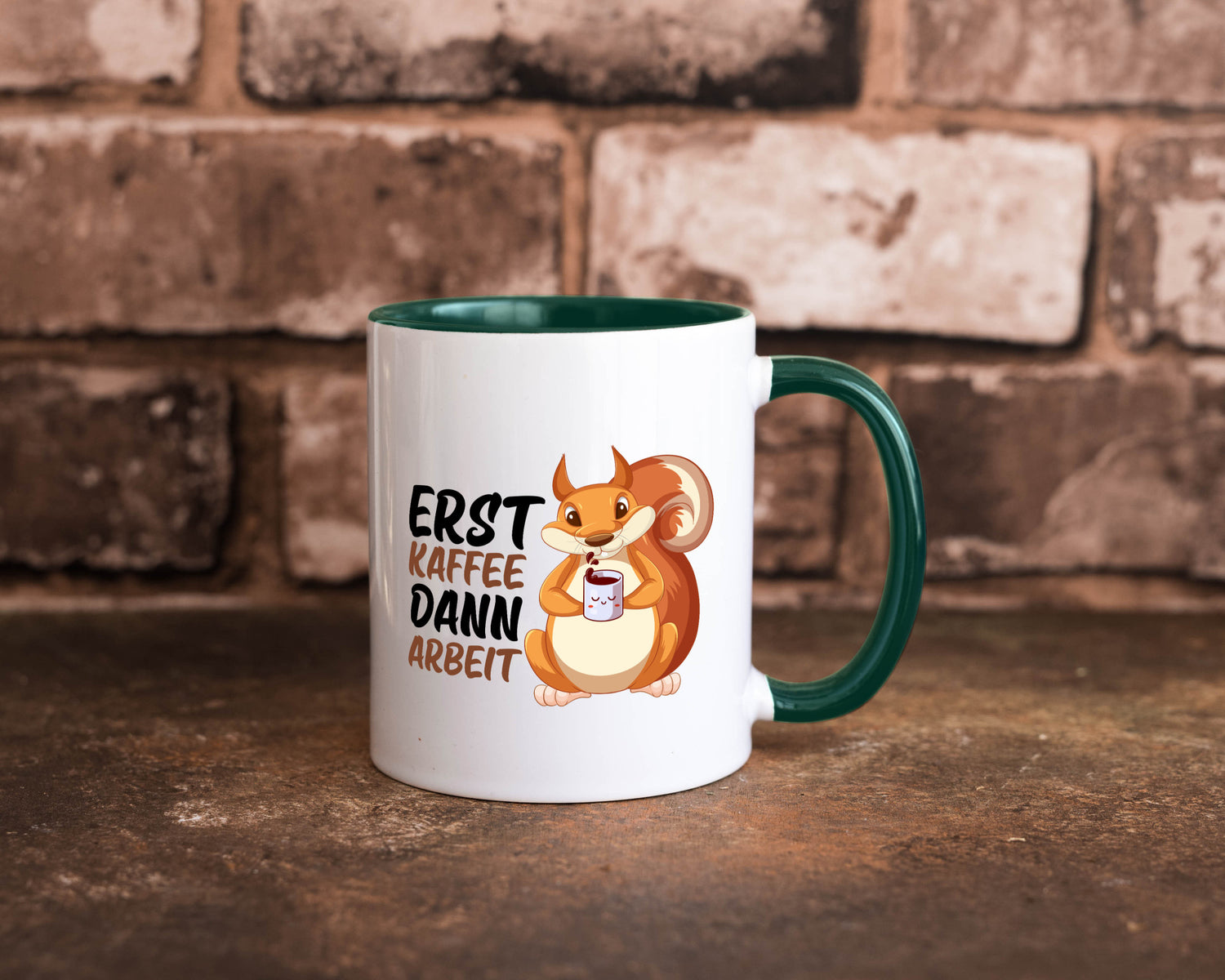 Erst Kaffee dann Arbeit | Büro Eichhörnchen Kaffeefreund Humor Kollegen