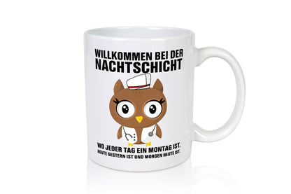 Nachtschicht | müde Eule Sanitäter Krankenschwester Humor Geschenkidee Tasse