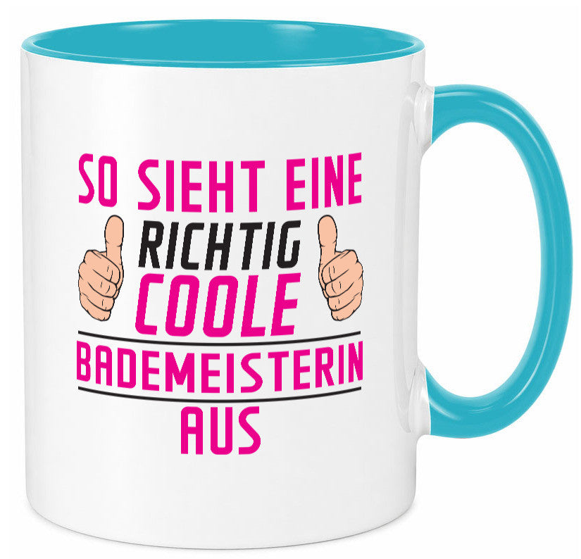 Richtig Coole Bademeisterin | Schwimmmeisterin Geschenk Humor Geschenkidee Tasse