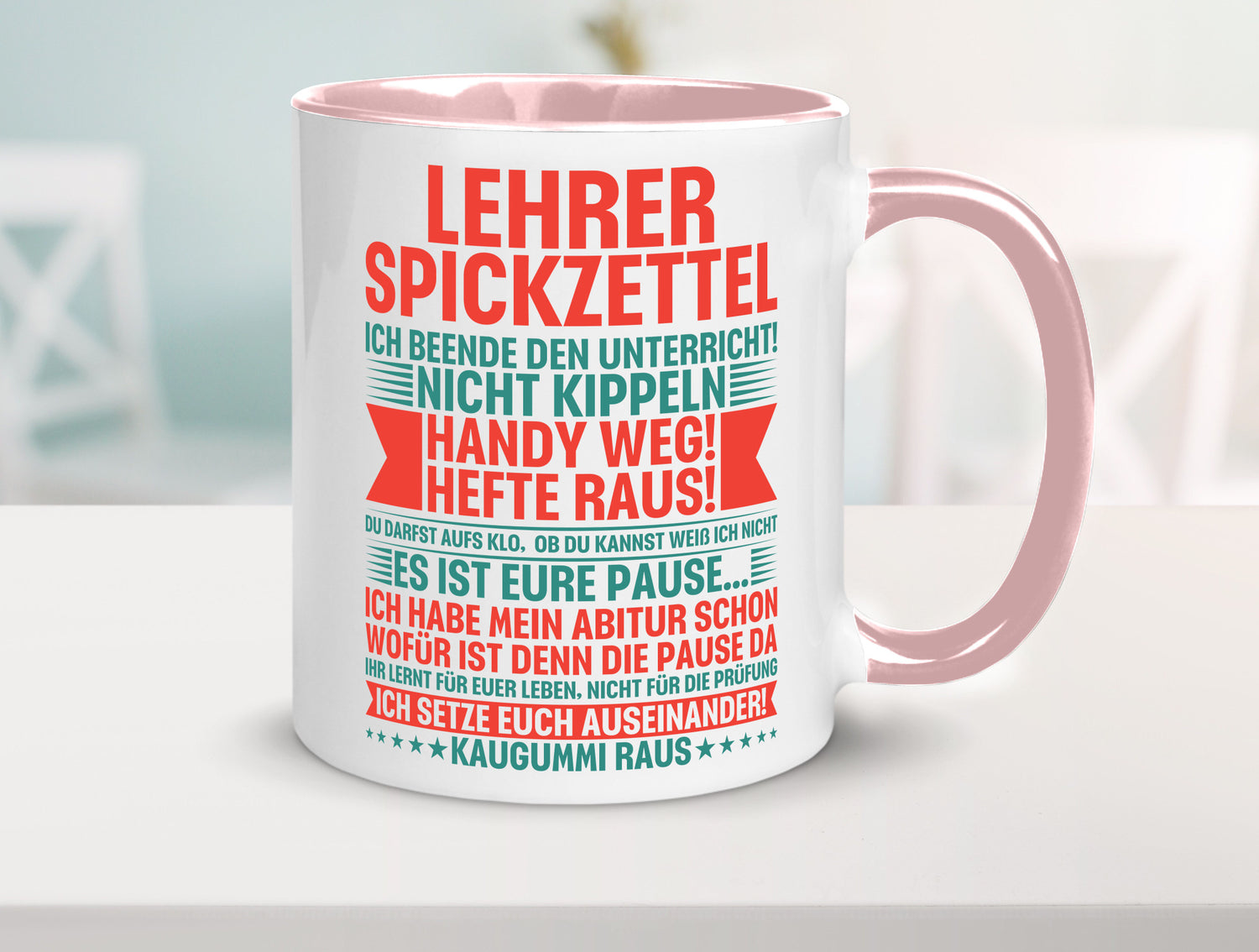 Lehrer Spickzettel | Beruf Tasse lustiger Spruch vl4 lustig Arbeit Kollegen