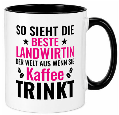 Kaffee trinkt: Landwirtin| Bäuerin | Landwirtschaft lustig Humor Geschenkidee Tasse