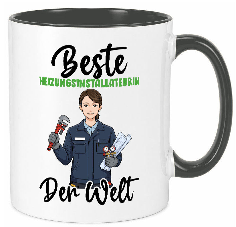 Beste Heizungsinstallateurin | Heizung v2 lustiger Spruch Geschenk Humor Tasse