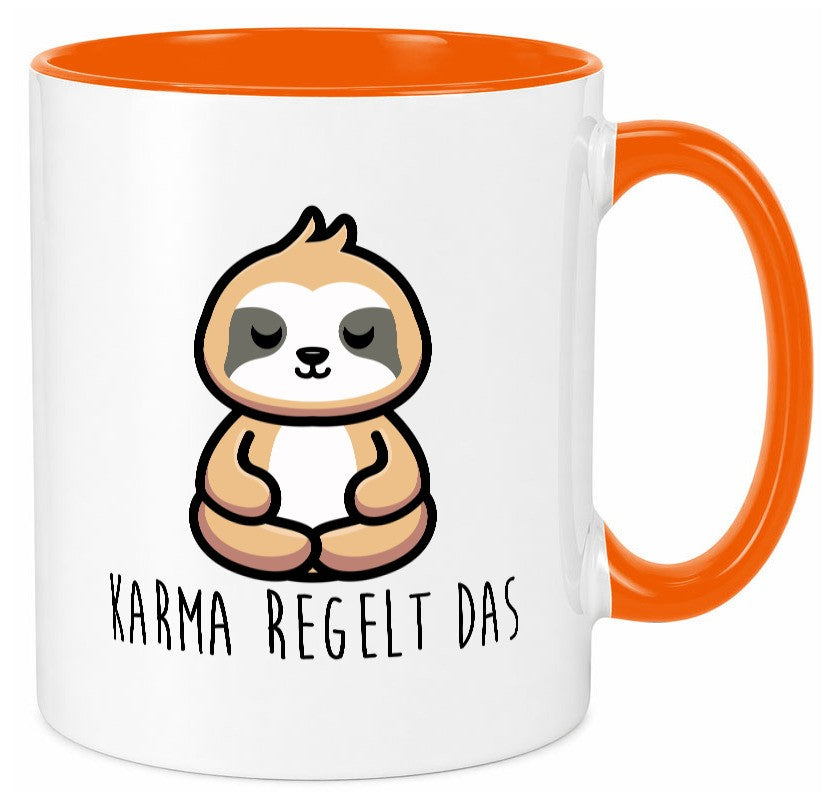 Karma regelt das | Yoga Faultier Meditation Chillen Geschenk Tierliebhaber Tasse