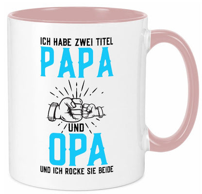 Papa und Opa | zwei Titel Rocke sie Beide Humor Familie Geschenkidee Tasse