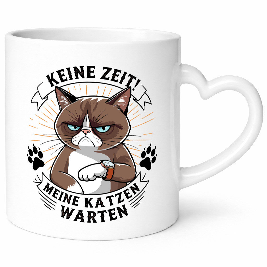 Keine Zeit meine Katzen Warten | Schwarze Katze Geschenkidee Tierliebhaber