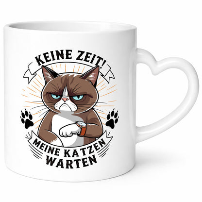 Keine Zeit meine Katzen Warten | Schwarze Katze Geschenkidee Tierliebhaber