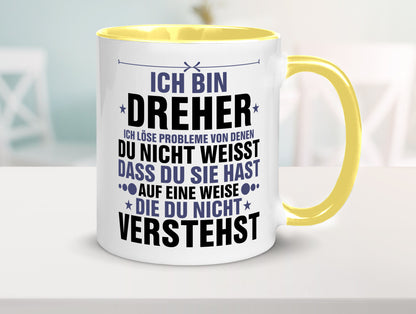 Löse Probleme: Dreher | Fräser lustiger Spruch Geschenk Humor Geschenkidee Tasse