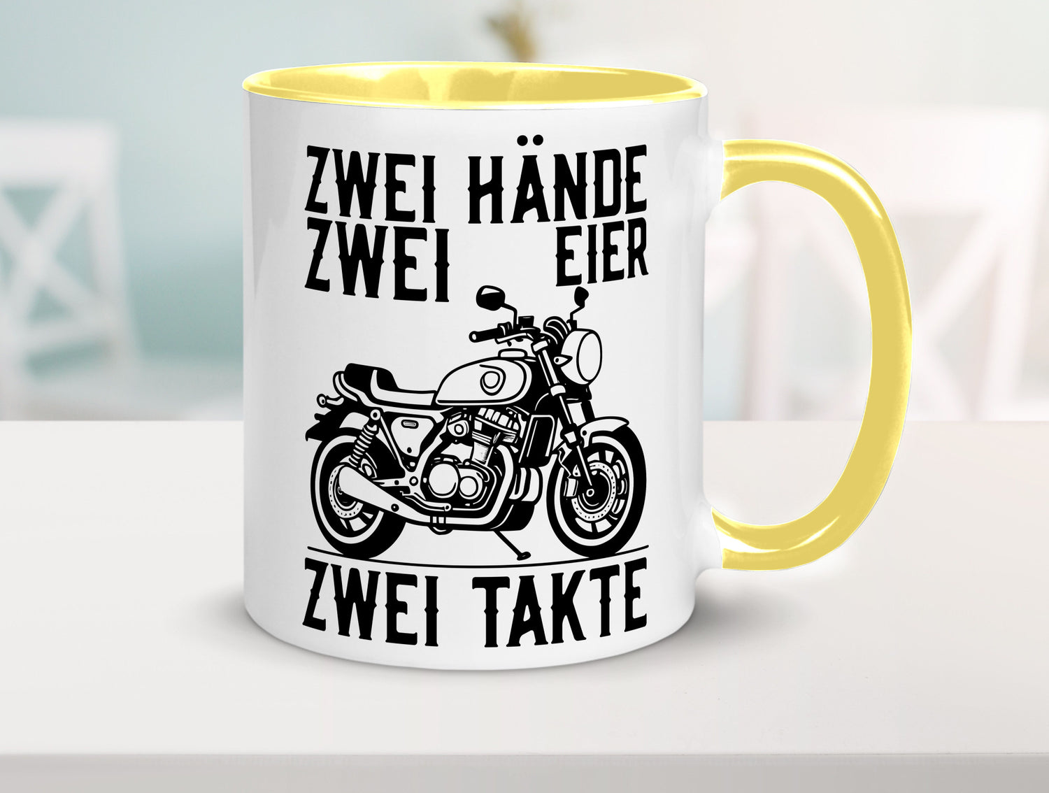 Zwei Hände | Zweitaktmotor Motorrad Moped Biker Geschenkidee Humor Tasse