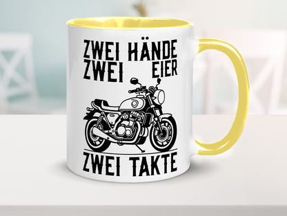 Zwei Hände | Zweitaktmotor Motorrad Moped Biker Geschenkidee Humor Tasse