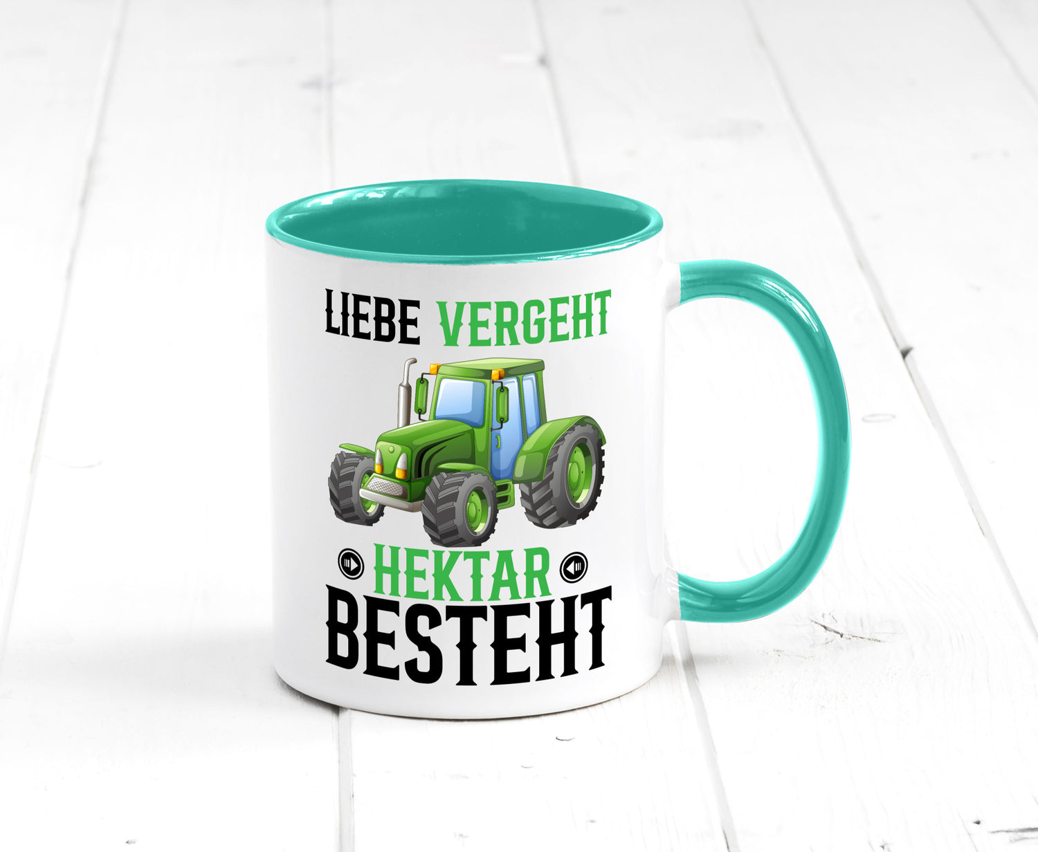 Liebe vergeht Hektar besteht | Traktor Bauer landwirt Humor Geschenkidee Tasse