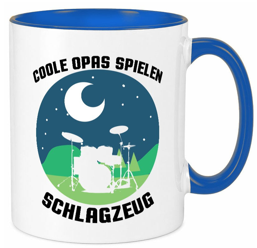 Coole Opas spielen Schlagzeug | Mond lustig Familie Geschenkidee Geschenk Tasse