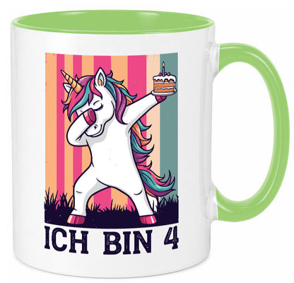 4 Geburtstag | Einhorn Damping Mädchen lustig Geschenkidee Geschenk Tasse
