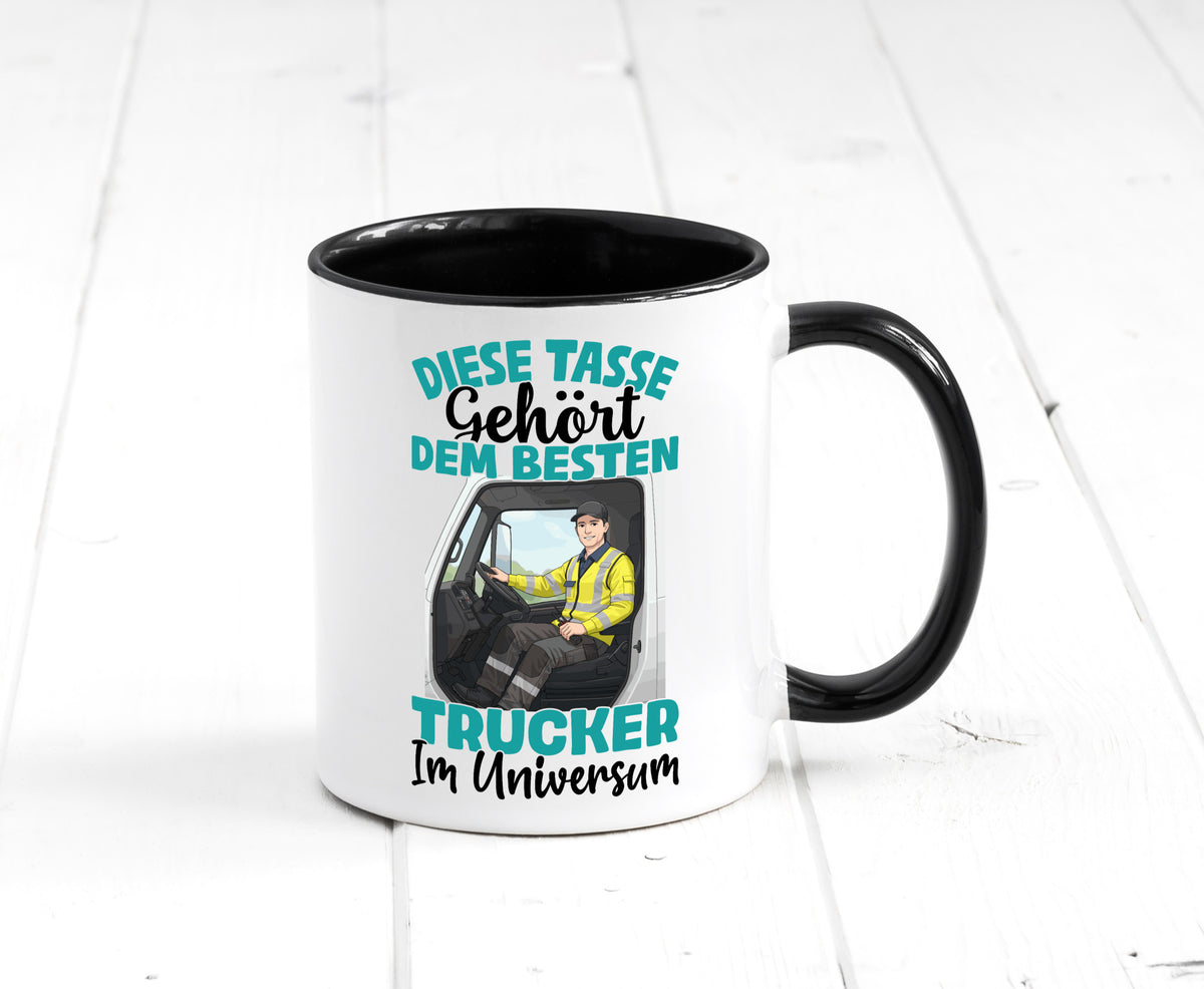 Im Universum: Trucker | LKW Fahrer Beruf Humor Arbeit Kollegen Büro Tasse