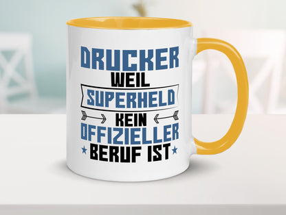 Superheld Drucker | Druckerei Print Medien Humor Geschenkidee Tasse