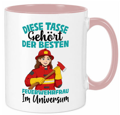Im Universum: Feuerwehrfrau | Feuerwehr lustig Humor Geschenkidee Geschenk Tasse