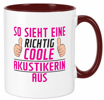 Richtig Coole Akustikerin | Akustik Hörgeräteakustik Geschenk Humor Tasse