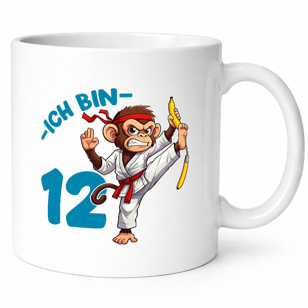 Ich bin 12 | 12. Geburtstag Karate Kampfsport Affe Geschenkidee Humor Tasse