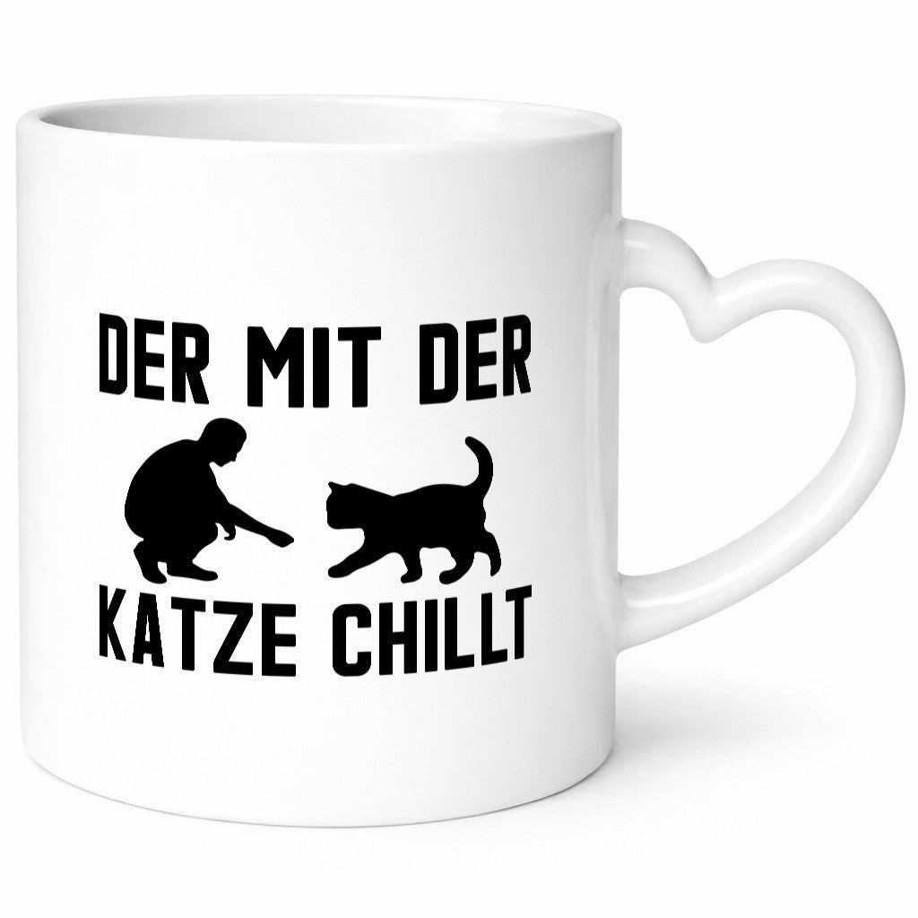 Mit der Katze | Chillen Katzenliebhaber Tierfreund lustiger Spruch Geschenk