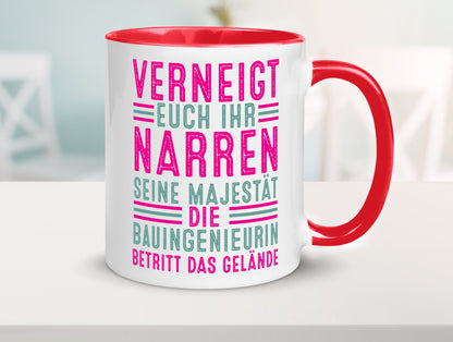Verneigt euch: Bauingenieurin | Ingenieurin Geschenkidee Humor Tasse