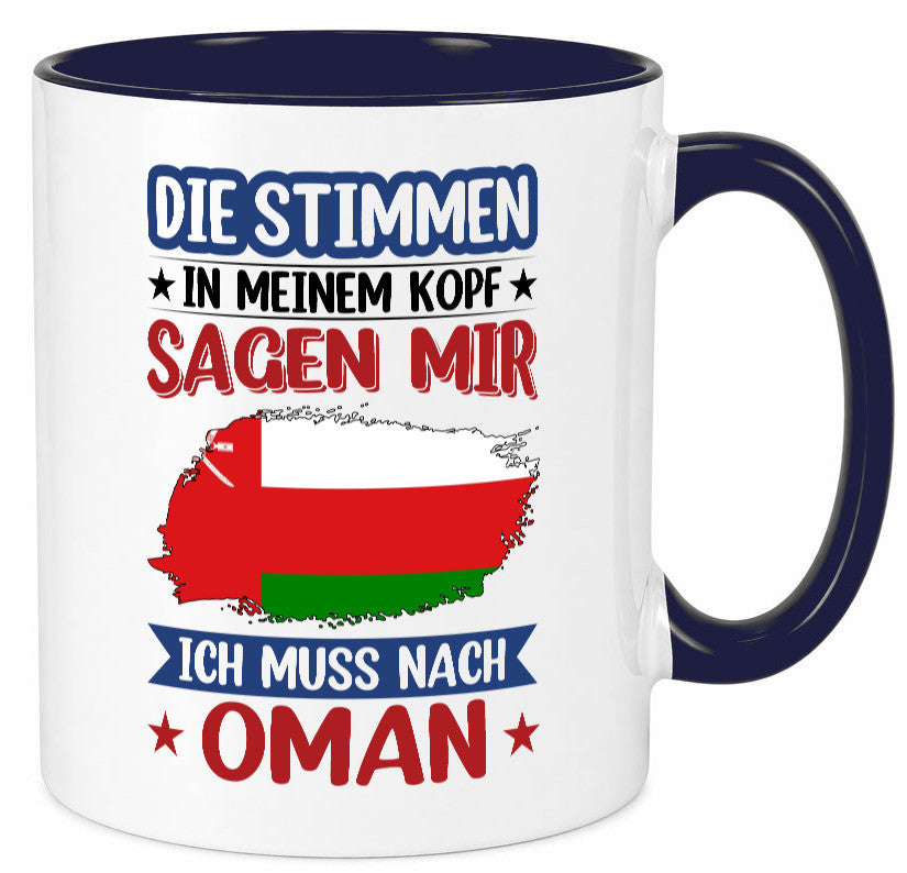 Oman | Urlaub Stimmen in meinem Kopf Traumland v2 lustig Familie Geschenkidee Tasse