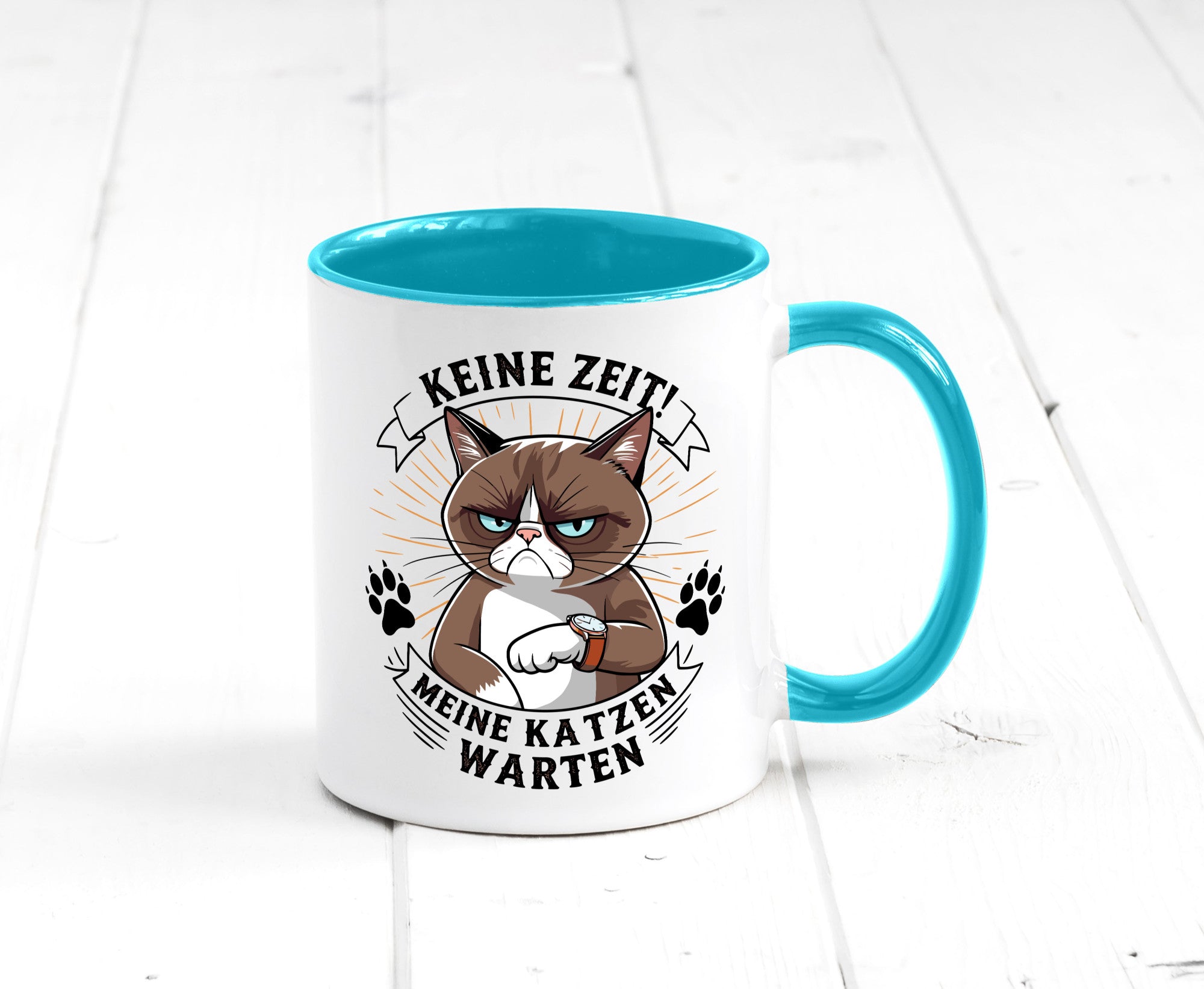 Keine Zeit meine Katzen Warten | Schwarze Katze Geschenkidee Tierliebhaber