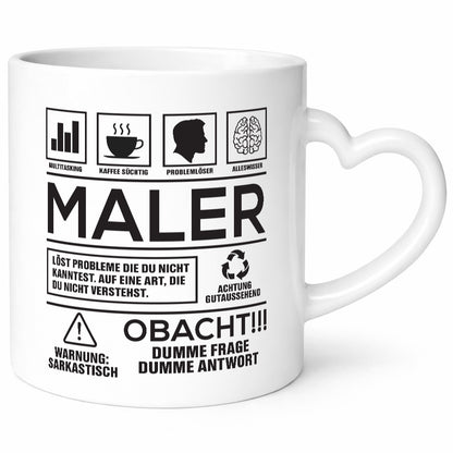 Achtung Probleme Maler | Malerei lustig Humor Geschenkidee Geschenk Tasse