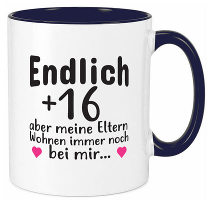 Endlich 16 | Geburtstag Tasse Spruch Mädchen Geschenkidee Humor