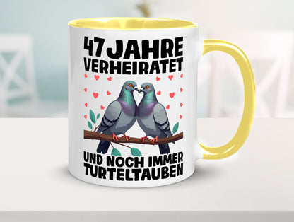 47 Jahre verheiratet | Turteltauben Ehe Ehepaar Humor Geschenkidee Tasse