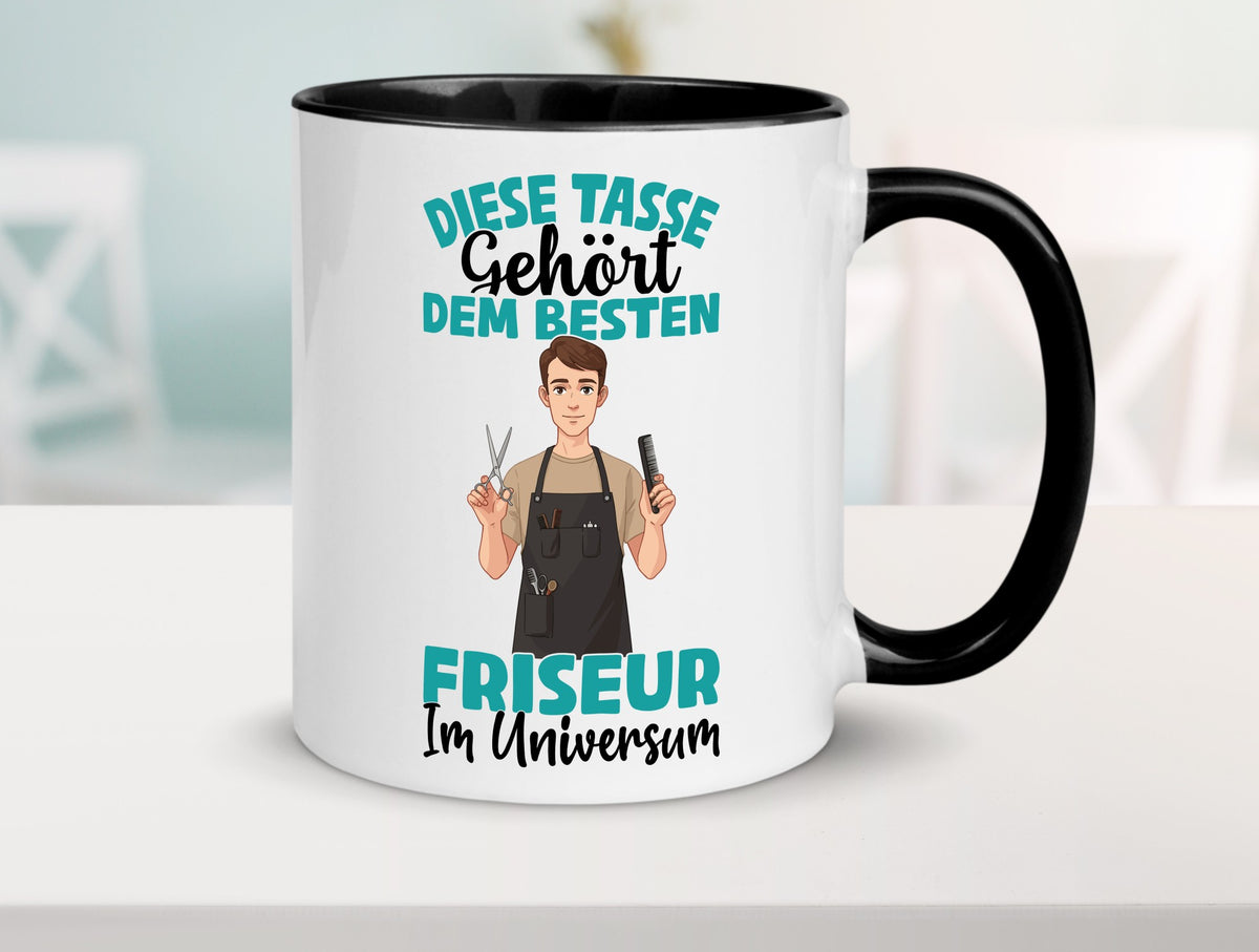 Im Universum: Friseur | Frisör lustiger Spruch Geschenk Humor Geschenkidee Tasse