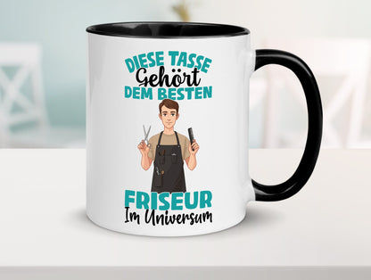 Im Universum: Friseur | Frisör lustiger Spruch Geschenk Humor Geschenkidee Tasse