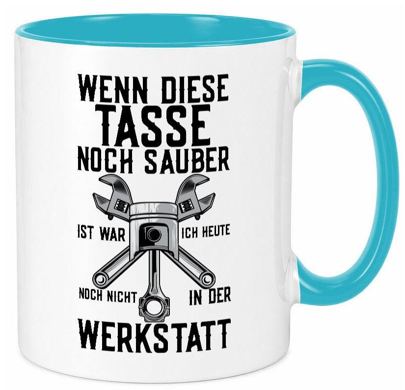 Werkstatt | KFZ Mechaniker Auto Werkzeug Zahnrad lustiger Spruch Geschenk Humor Tasse