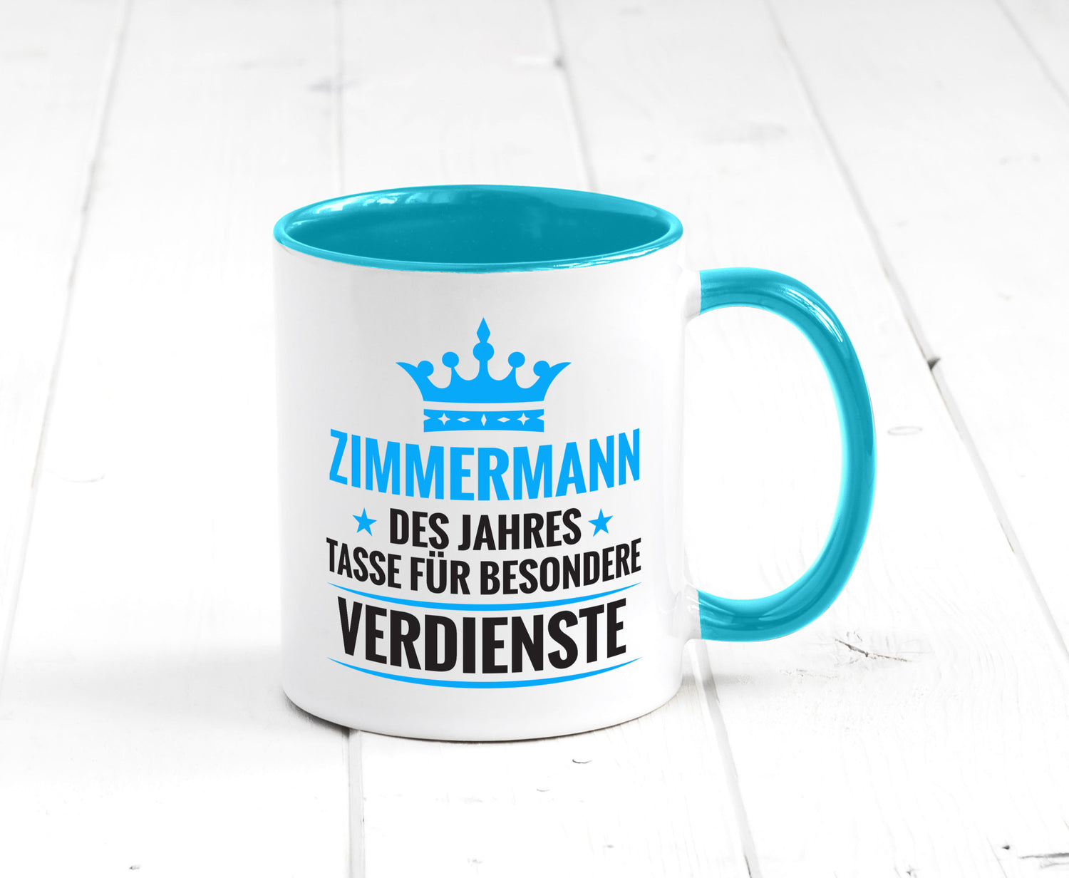 Besonderer Verdienst:Zimmermann | Handwerker Holzbau Humor Geschenkidee Tasse