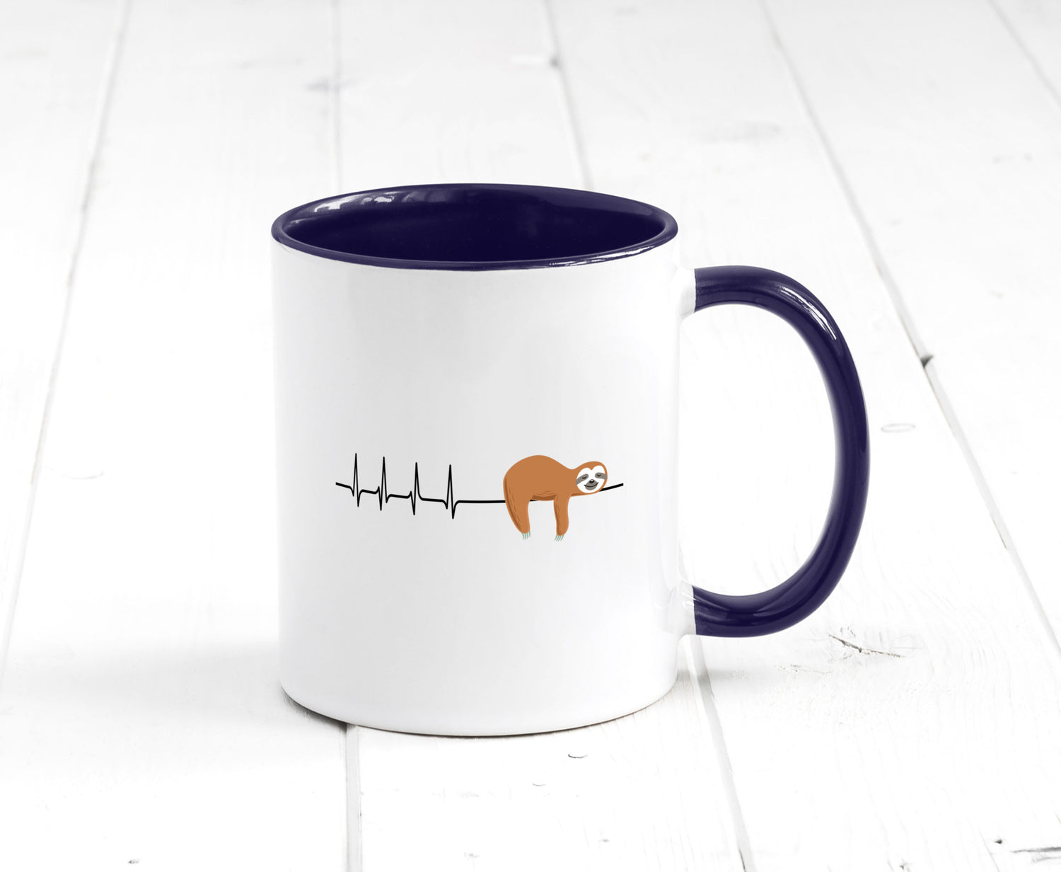 Herzschlag Faultier | Faulheit Morgenmuffel faul Humor Tierliebhaber
