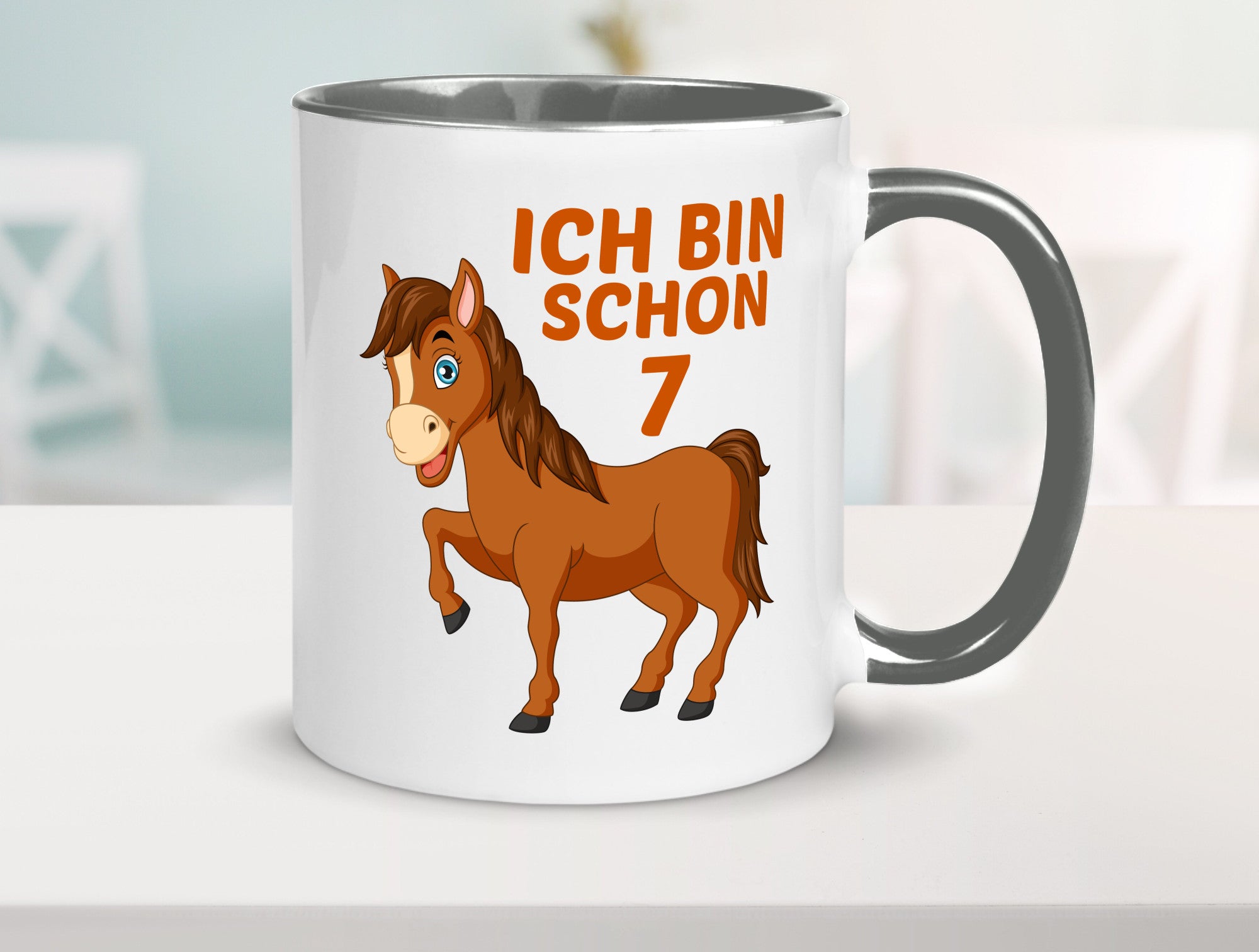 7. Geburtstag | Ich bin schon 7 Pferde Pony Humor Geschenkidee Tasse