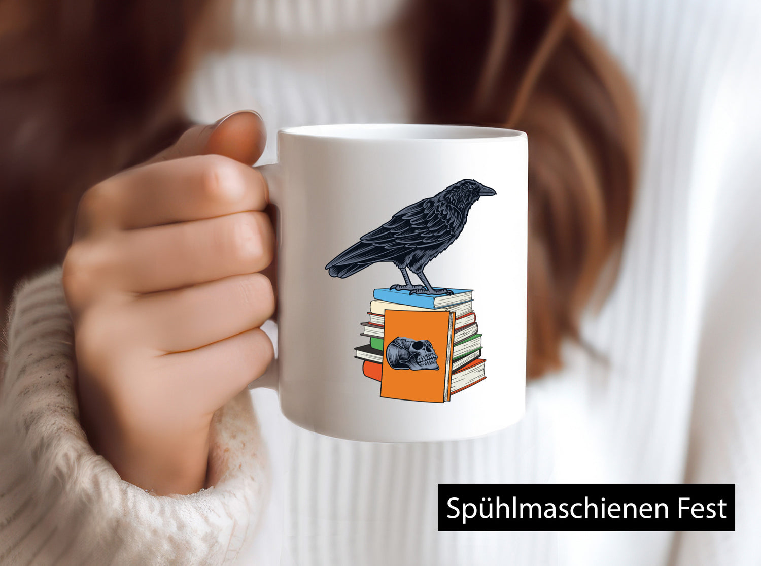 Rabe Motiv | Bücherwurm Tasse Bücher lesen lustig Humor Geschenkidee Geschenk
