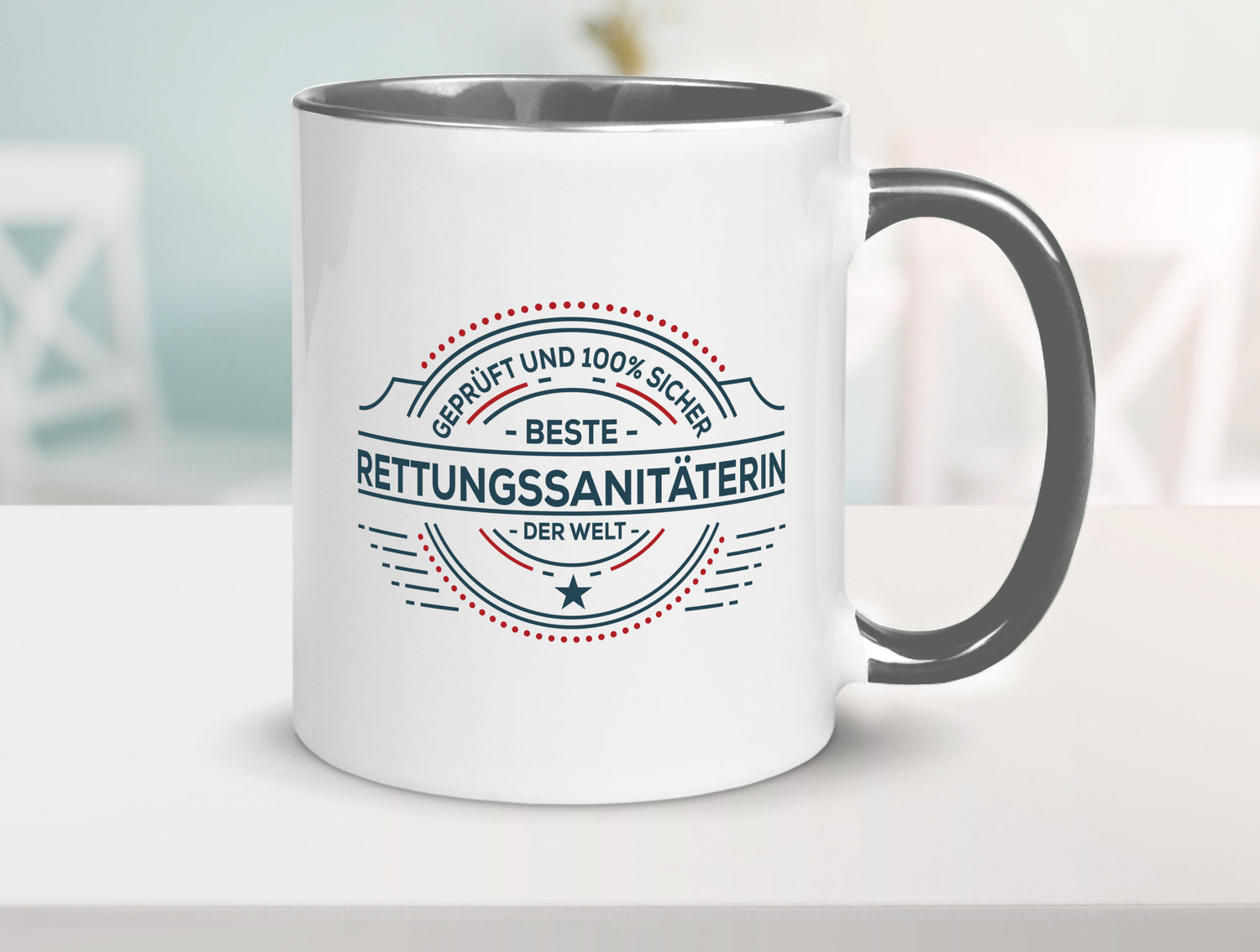 Geprüft und sicher: Rettungssanitäterin | Sanitäter Geschenkidee Humor Tasse