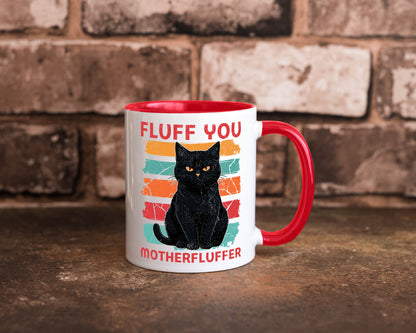 Fluff you Motherfluffer | Schwarze Katze Böse Humor Tierliebhaber Geschenkidee