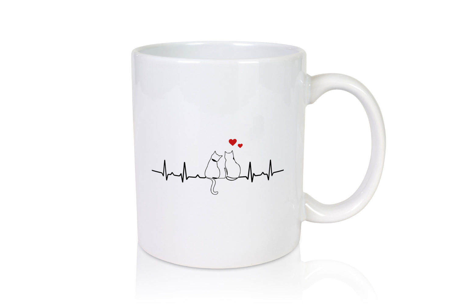Katze Herzschlag | Motiv Katzenbesitzer Katzen Liebe Geschenk Tierliebhaber
