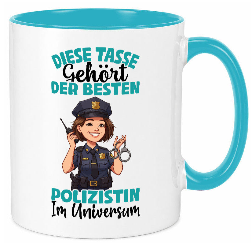 Im Universum: Polizistin | Beruf Polizei Geschenkidee Arbeit Kollegen Büro Tasse