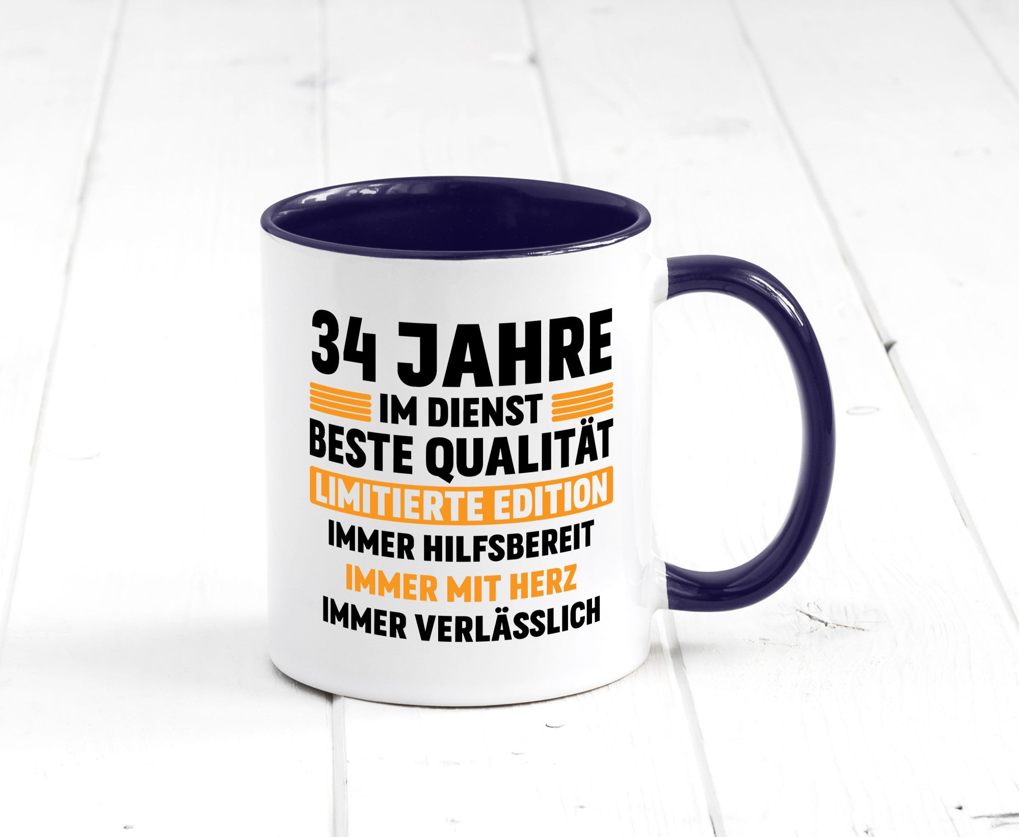 34 Jahre im Dienst | Jubiläum Arbeit v2 Humor Kollegen Büro Geschenkidee Tasse