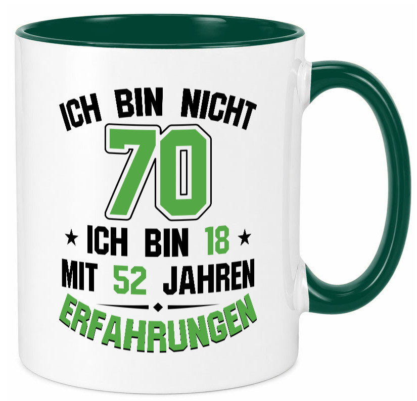Ich bin nicht 70 | Rentner Viel erfahrung im leben lustig Ruhestand Jubiläum Tasse