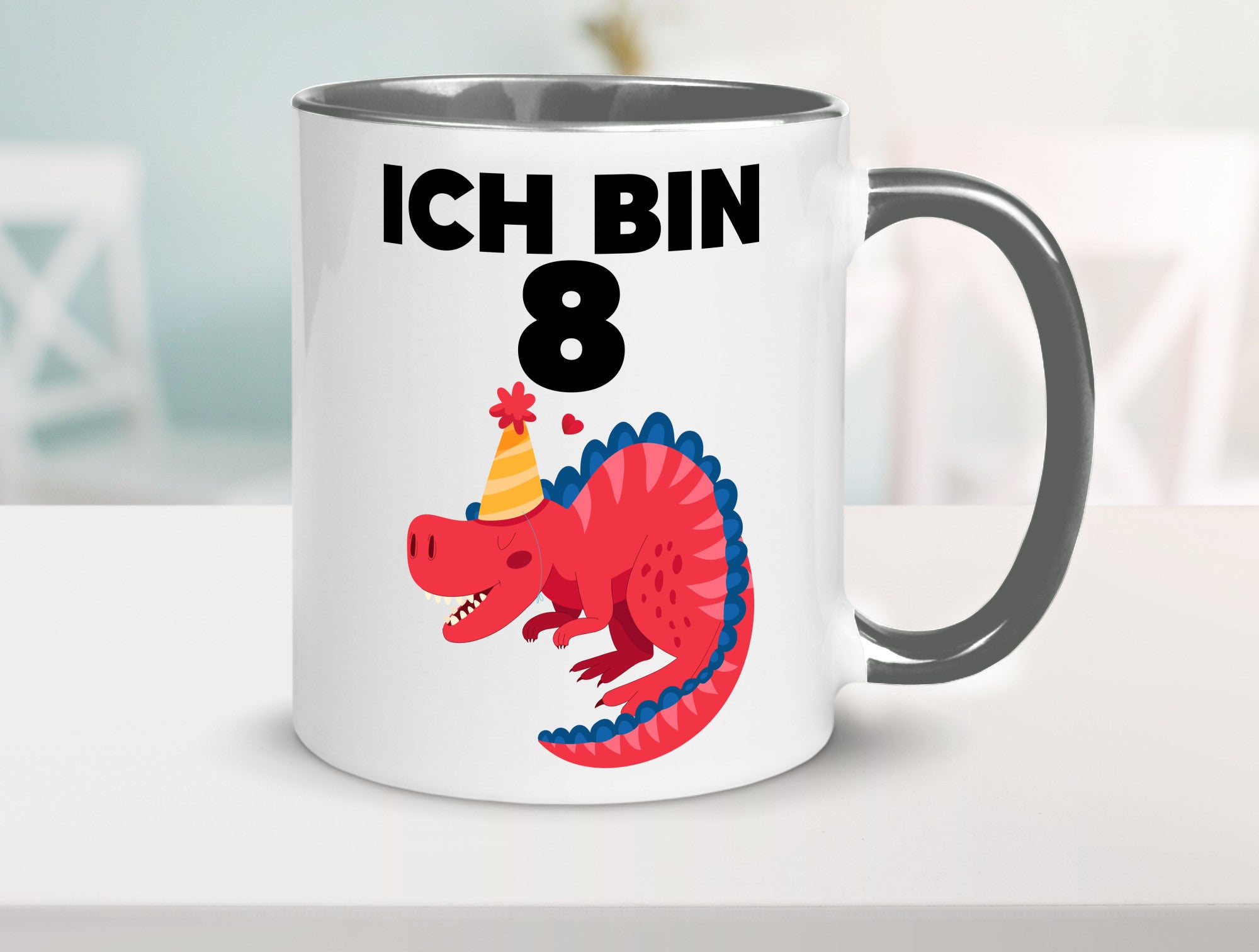 8. Geburtstag | Dino Dinosaurier 8 Jahre lustig Geschenkidee Geschenk Tasse